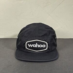 5 Panel Camper Hat Black Nylon Mesh Gorpcore Packable Wahoo Fitness Cap